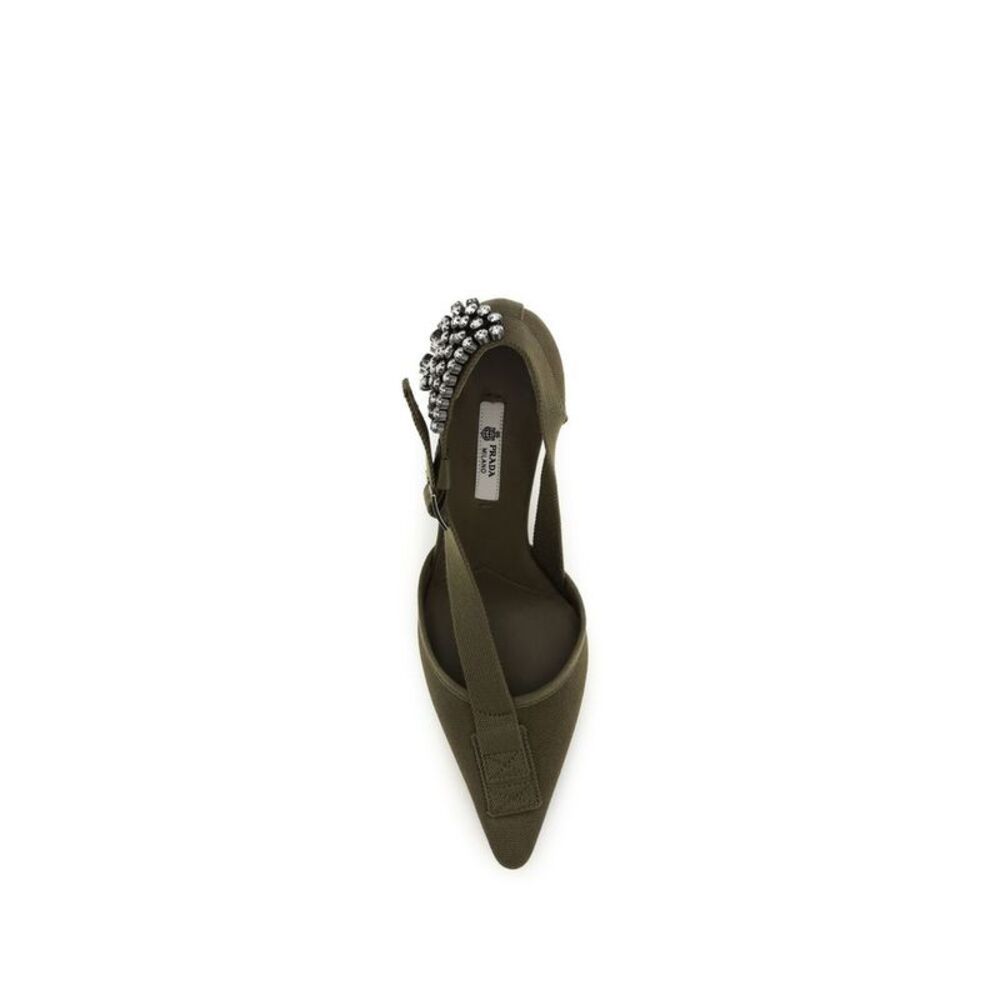 Prada Bicolor Cotton High Heel Women's Pumps - Picture 4 of 4